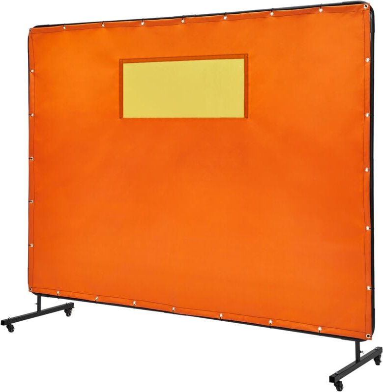 Thumbnail - Mophorn - Schweißschirm mit Rahmen, 6' x 8', flammhemmender Vinylvorhang mit 4 Schwenkrädern (2 feststellbar) und transp...