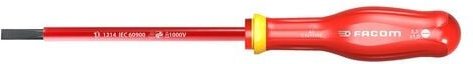 Facom - Isolierter Protwist-Schraubendreher 10000 Volt für Schlitzschrauben 5,5 x 125 – 5,5 mm Senkkopfklinge – – AT5,5 ...