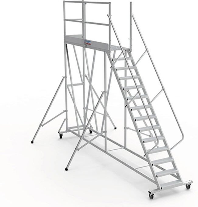 Mobile Plattform mit Geländer links und hinten - Maximale Arbeitshöhe 4.80m - PTF2514G-RS