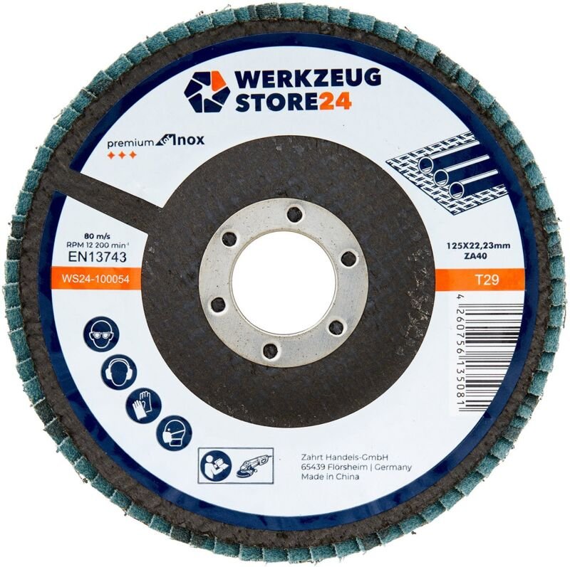 Ws24 - 10x Lamellenschleifscheibe 125 mm gewölbt Zirkonkorund k 40 100054