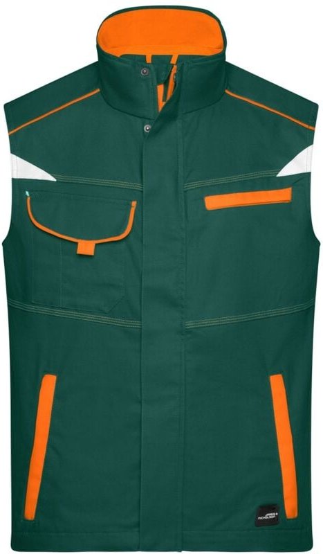 Thumbnail - James & Nicholson Funktionelle Weste im sportlichen Look JN850 Gr. S dark-green/orange