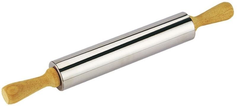 „Delicia“ Nudelholz Ø5x25cm aus Edelstahl und Holz