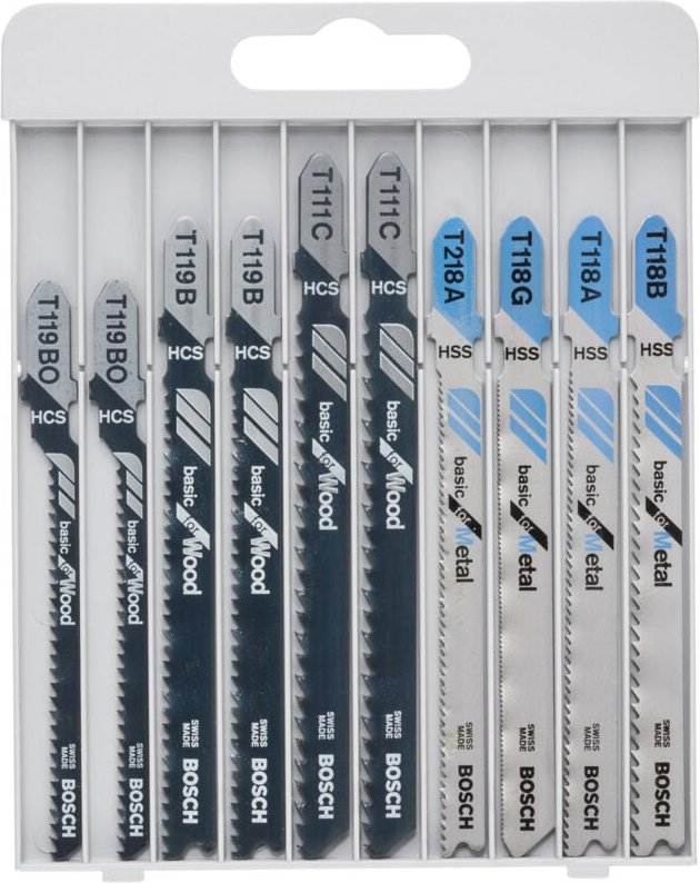 Bosch - Accessories 2607010630 Stichsägeblatt-Set Basic for Wood and Metal, 10-teilig 1 Set