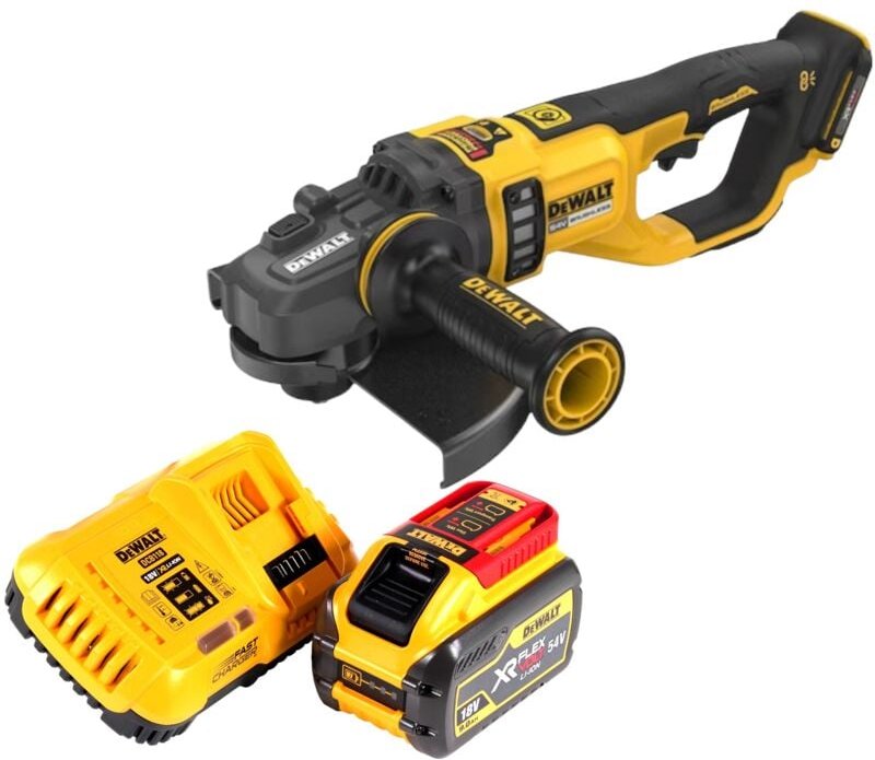 DeWalt DCG 460 X1 Akku Winkelschleifer 54 V 230 mm + 1x Akku 9,0 Ah + Ladegerät
