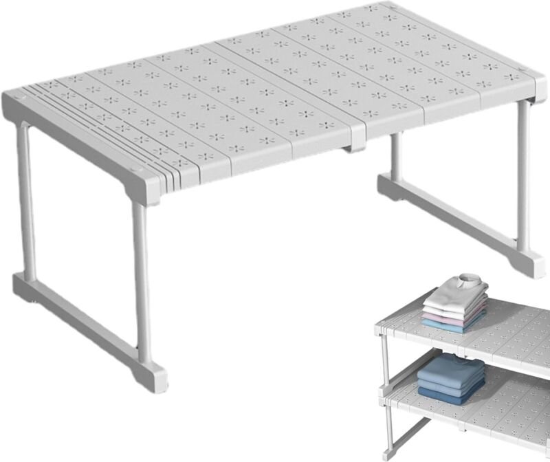 Verstellbares, erweiterbares Schrankregal aus Karbonstahl, DIY-Spannorganizer für Kleiderschrank, Küche und Bad, anpassb...