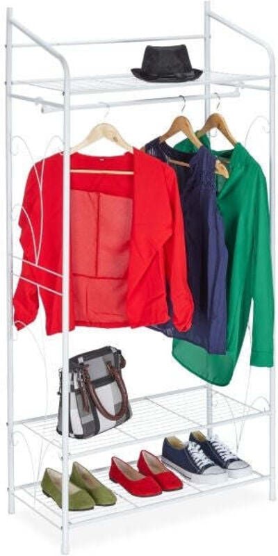 Coat rack with 3 shelves