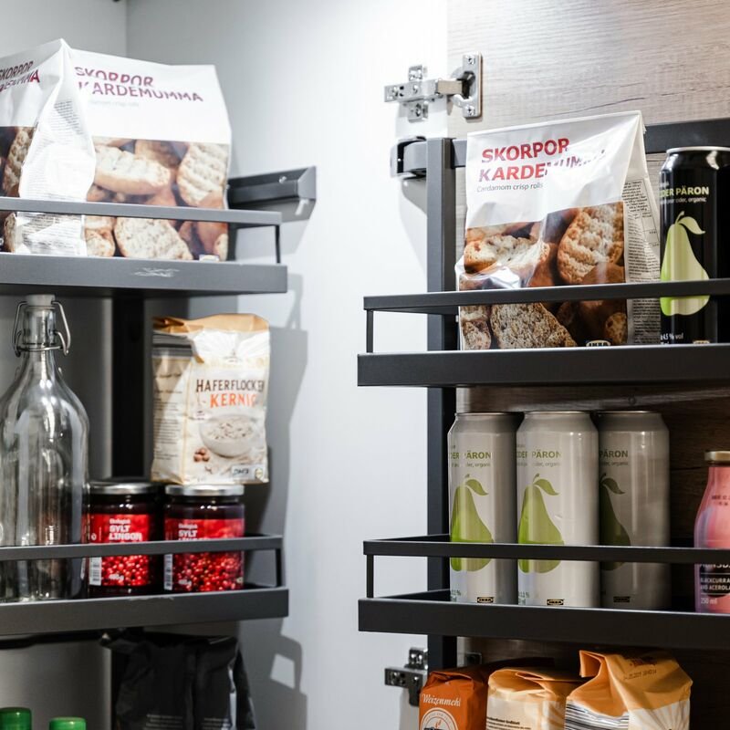 Dispensa Tandem II Auszugsrahmen + Tandem Side Türregal inkl. ARENA Style Einhängetablare anthrazit Höhe: 1700 mm für 60...