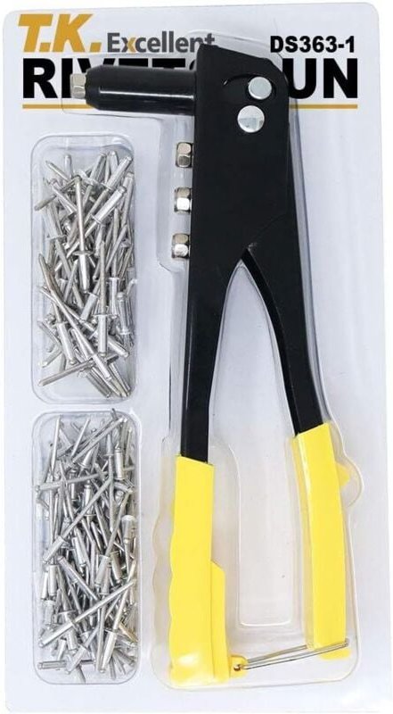 TKExcellent Schwarzes Blindnietzangen-Set, 150 Nieten