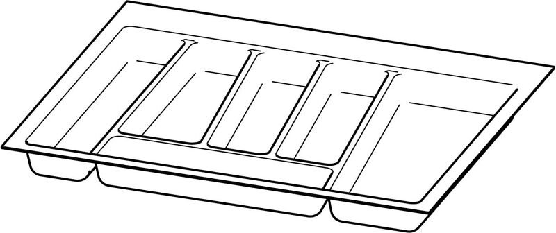 Hettich Möbel-Besteckeinsatz, OrgaTray 740, 9302710, L450mm, KB600mm, silber