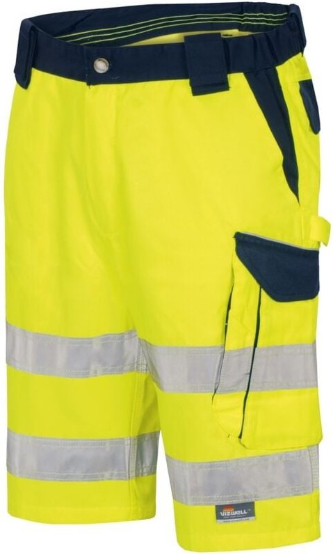Vizwell Herren Warnschutz-Kontrast-Short VWTC114 Gr. 44 gelb/marine