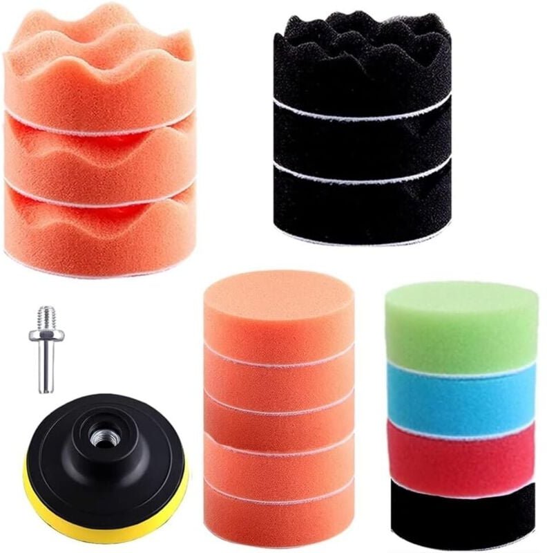 Thumbnail - Bluedeer - 19 Stück Schwamm Polierschwamm Auto Polierpad Set passend für Exzenterpolierer, Schleifmaschine, Polierpad zu...