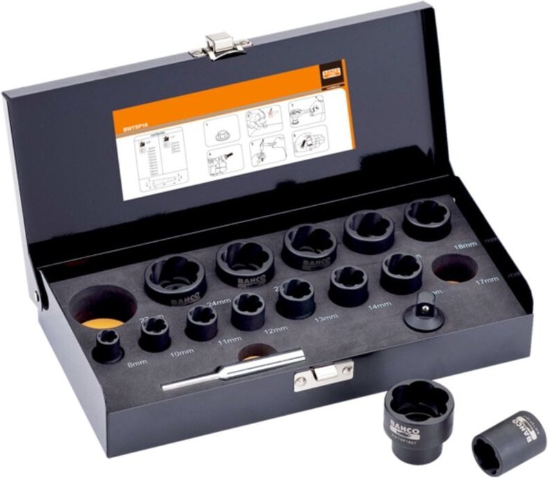 Bahco 1/2 & 3/4 Spezial Steckschlüssel-Einsätze im Satz, 16-tlg.