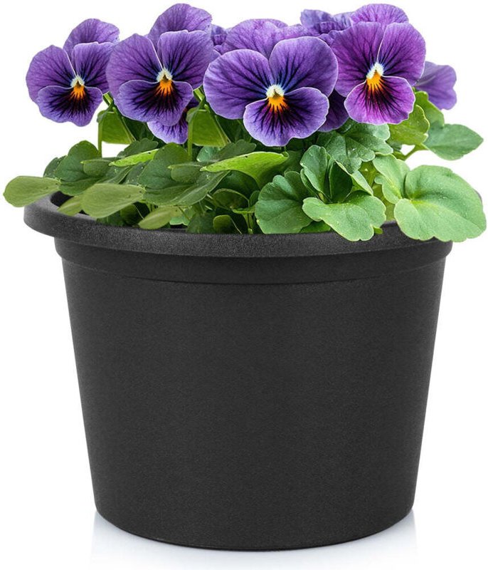 Plastic garden pot black round 20 cm