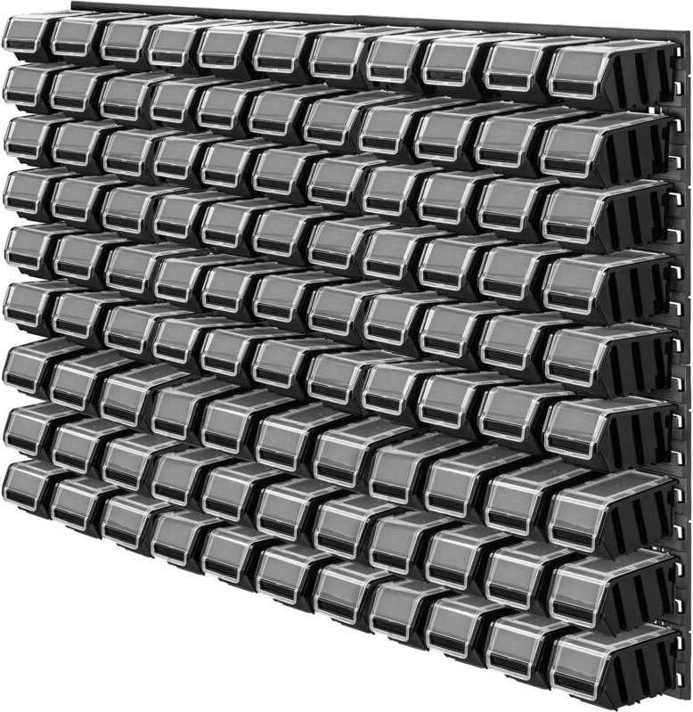 Werkstattwandregal, Werkstattregal für Garage, Schwarz, 99 Stück, 117x78 cm - Kadax