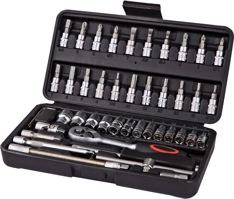 Dema - Steckschlüsselsatz 1/4 Zoll 45tlg Werkzeug Nüsse Knarrenkasten Ratschenkasten