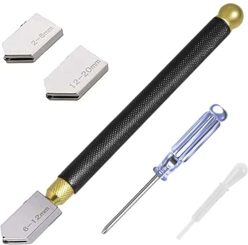 SHINING HOUSE Professioneller Glasschneider, Glasschneidewerkzeug, Bleistiftstil, geschnittenes Glas mit einer Dicke von...