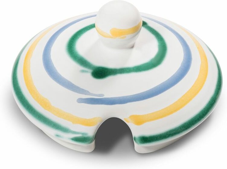 Gmundner Keramik - Buntgeflammt, Oberteil Zuckerdose mit Ausschnitt