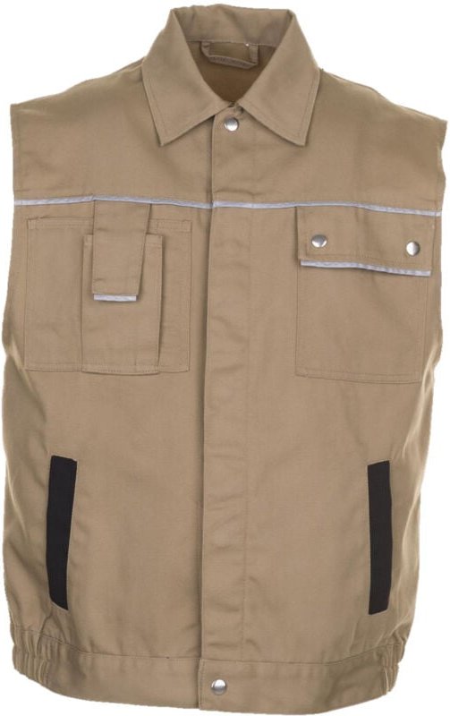Thumbnail - Planam Canvas 320 Weste khaki/schwarz M