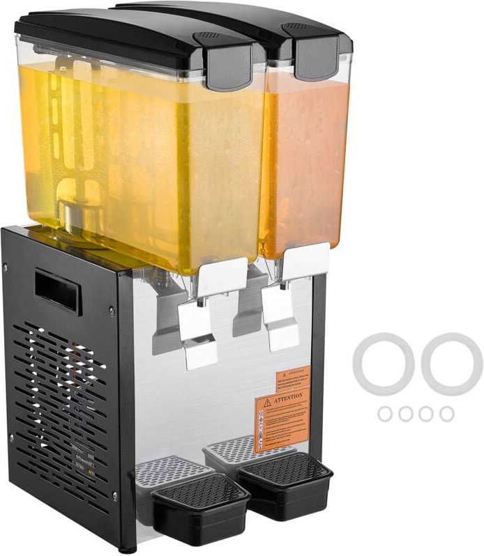 Getränkespender für den gewerblichen Gebrauch, 2 Tanks mit je 10 l, Saftspender, 270 w, Eistee-Getränkeautomat aus Edels...
