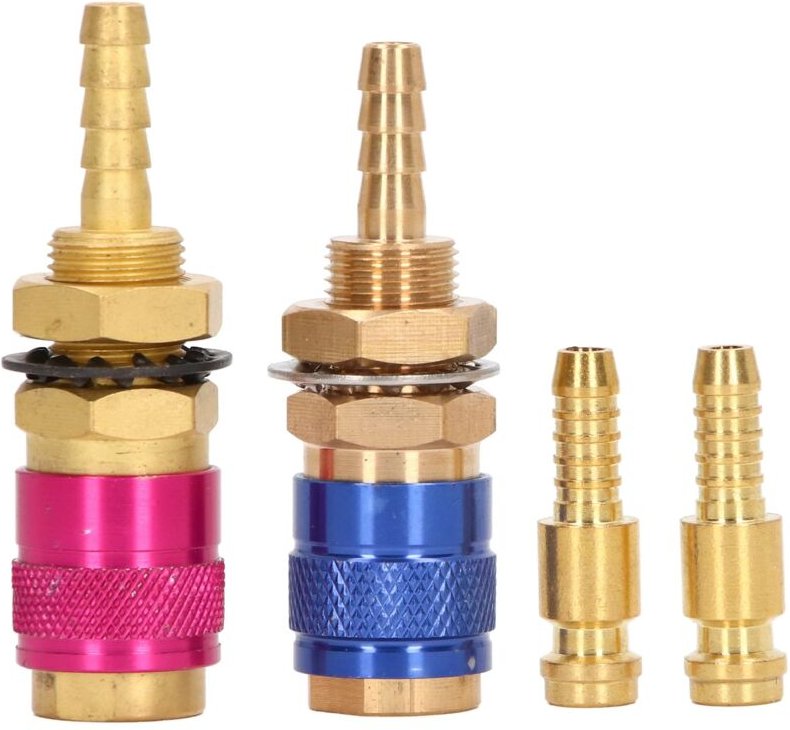 Wassergekühlter und Gasadapter-Schnellanschluss, Messing-Schnellanschluss für pta db mig WIG-Schweißbrenner(10mm)