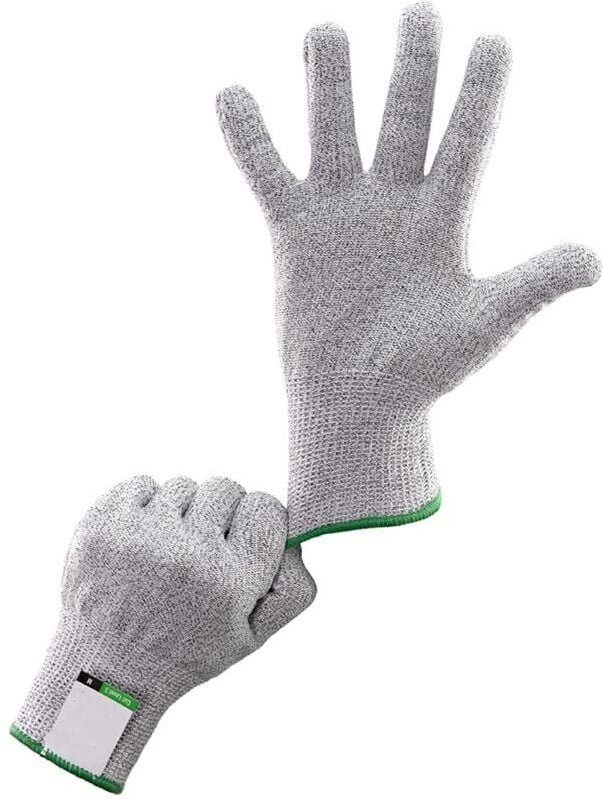 Schnittfeste Handschuhe, Größe S, Schutzklasse 5, Küchenhandschuh, EN 388 Standard, 20 cm, Grauer Hanf