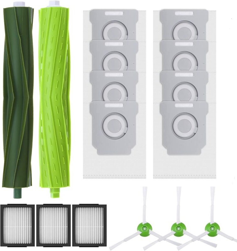 Passend für iRobot Roomba E5 E6 E7 J7 i7 i7+ i6 i6+ i4 i3 i3+ i8 i8+ i&e&j Serie Ersatzteile, 8 Staubbeutel, 3 Filter, 3