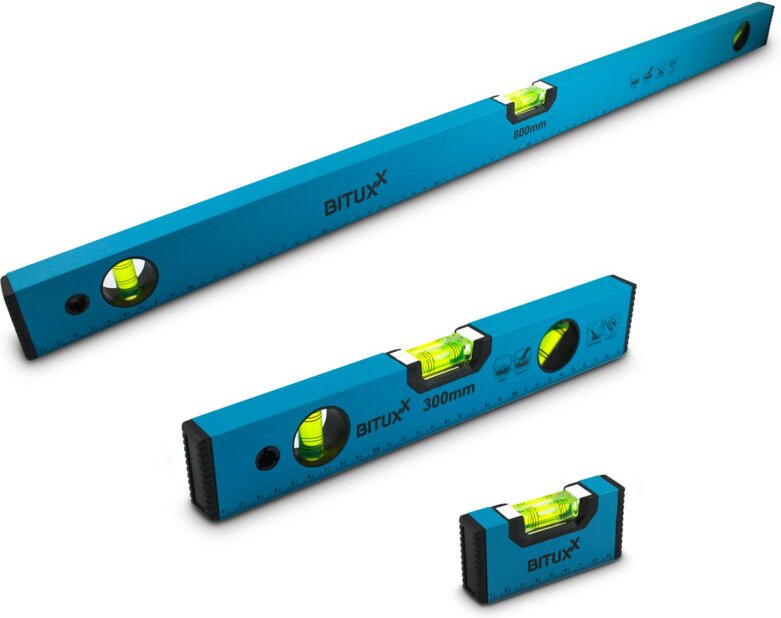 Bituxx - Wasserwaagen Set magnetisch Magnetwasserwaage Wasserwage Richtwaage Messwaage Bauwaage 3 Libellen Aluminium 10 ...