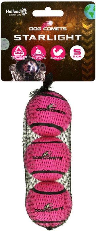 Hundekometen starlight star tennisbal s roze 3st