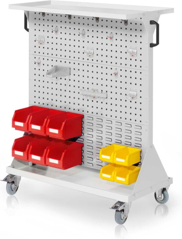 Kappes RasterMobil® mobiler Arbeitsplatzschrank Größe 3 1270x1000x500mm 32-teilig mit Auflageboden aus Stahlblech - lich...