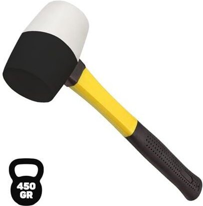 Blim - Schlegel für feine Arbeiten - Gewicht 450 g - Kopf ofgummi - Griff offibre - Farbe whiteund schwarz