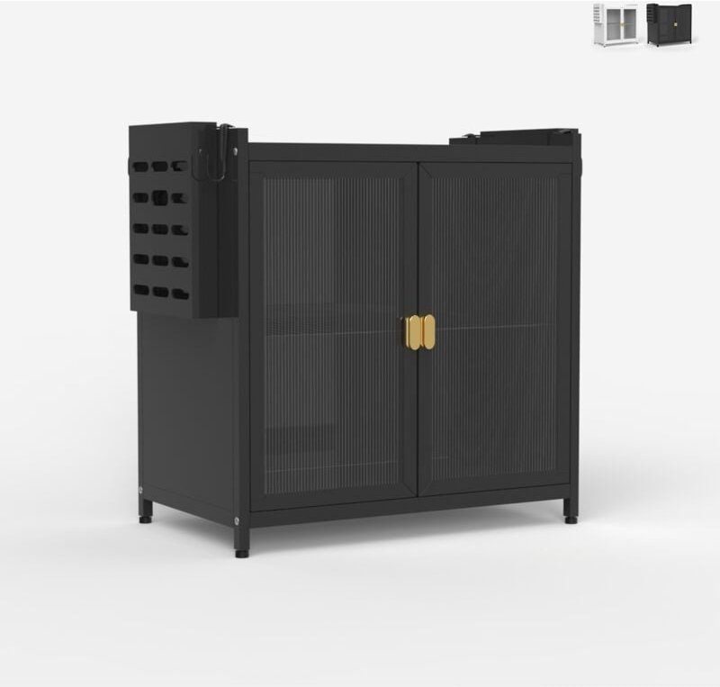 Abtropfschrank Organizer für Küche 44x28x47cm Arin - Schwarz