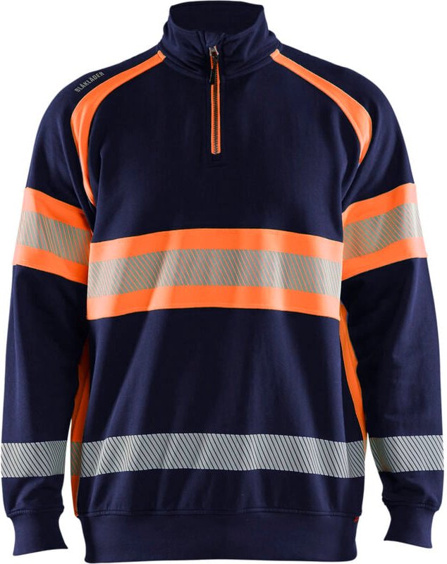 Hochsichtbarer Arbeitssweatshirt 3553 - Marine/Orange S