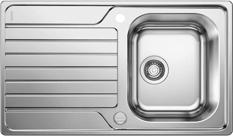 Blanco Dinas 45 - Spüle, 86x50 cm, mit Ablaufbedienung, Edelstahl gebürstet 523378