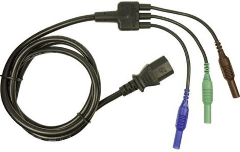 CIH29920 Sicherheits-Messleitung Stecker 4 mm Kaltgeräte-Buchse C13 1.50 m Blau, Grün, Braun 1 - Cliff