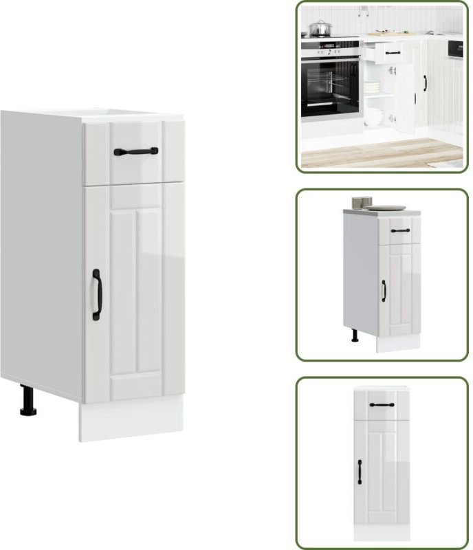 Küchen-Unterschrank Lucca Hochglanz-Weiß Holzwerkstoff - Küchenunterschrank - Küchenunterschränke - Spülenunterschrank -...