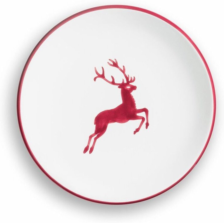 Thumbnail - Gmundner Keramik - Bordeauxr. Hirsch, Dessertteller Cup (ø 20cm)