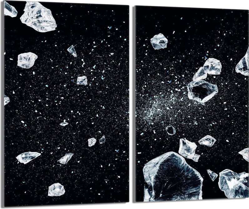 Glasschutzplatte für Herd 2x30x52 Ice