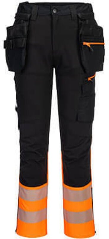 DX4 HV Klasse 1 Hose mit abnehmbaren, schwebenden Taschen Orange/Schwarz 2XL - FR(54) - UK(42)