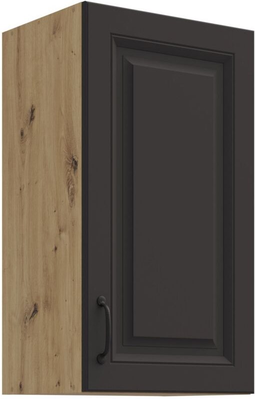 Küchen Preisbombe - Hängeschrank 40 cm Stilo Grau + Eiche Artisan Küchenzeile Küchenblock Küche