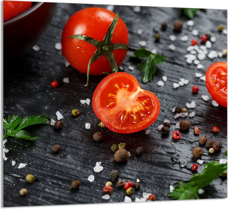 GLASPLATTE FÜR KÜCHE 65x60 Tomate