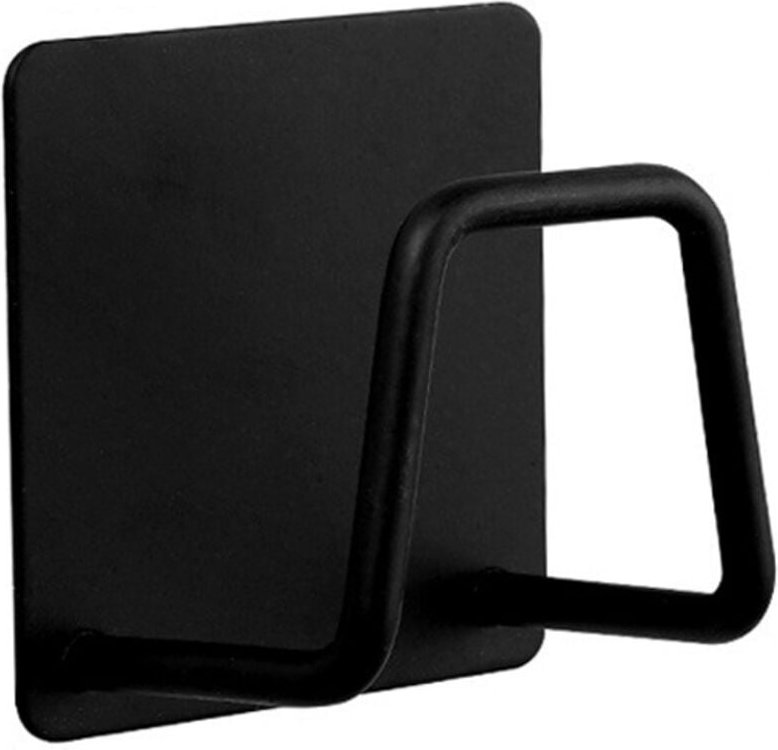 Shining House - Küchenzubehörhalter aus Aluminium/Edelstahl ohne Bohren – 4,8 cm – Schwammhalter – Schwarz (Utensilien n...