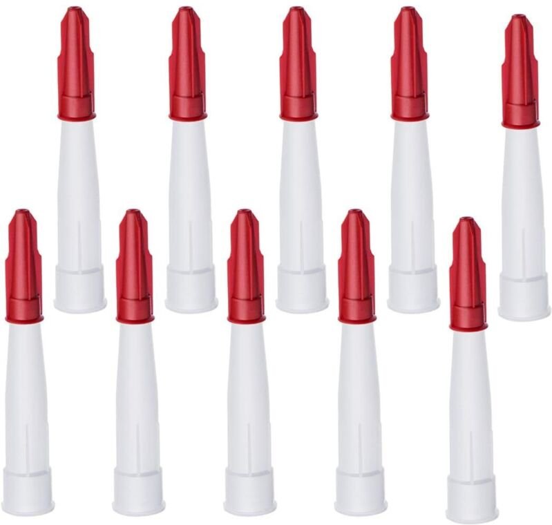 10 Stück Kunststofftüllen Ersatztüllen Silikon Dichttüllen Verschließtüllen für Küche und Haushalt mit roten Kappen