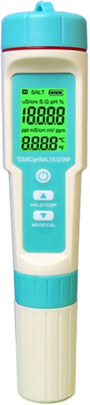 Testeur De Qualité de L'eau, Testeur ph Mètre 7 en 1 et ph/tds/salt/orp/s.g/temp/ec, PH-mètre Avec Écran lcd, Pour Eau P...