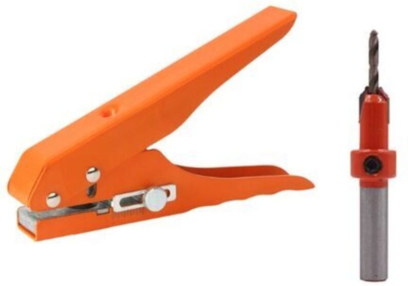 Kantenanleimzange, Stanzwerkzeug, Abdeckzange, 3 x 8 mm, Schraubenlochbohrer, Zimmermannswerkzeug - Tigrezy