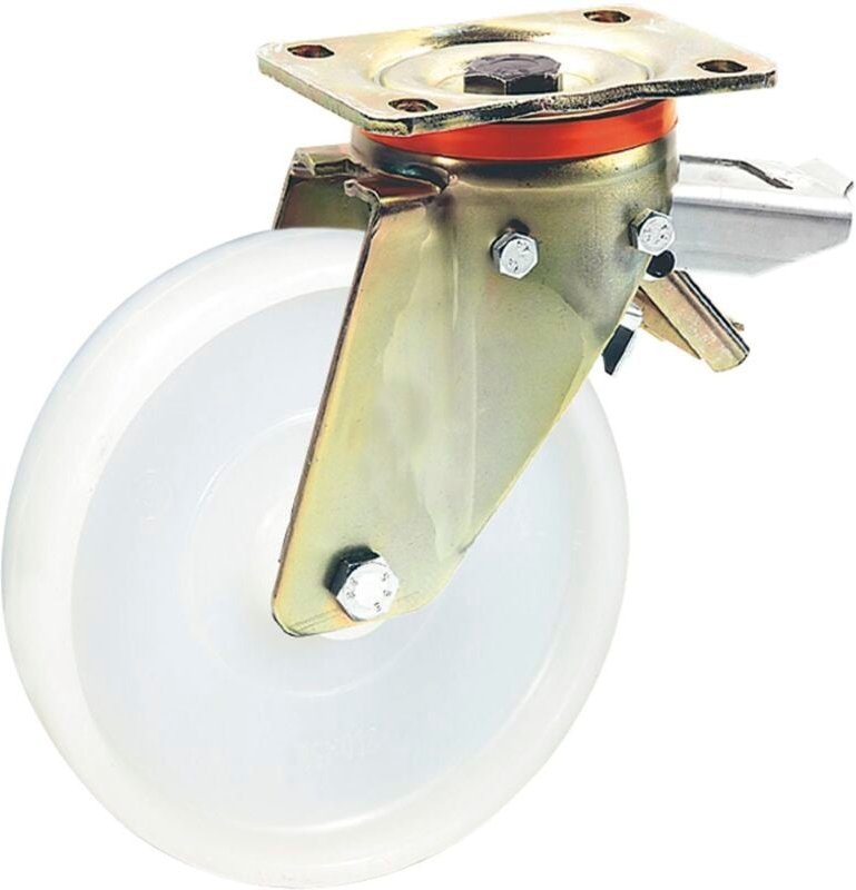 Dörner+helmer - Lenkrolle Polyamid-Rad ø 100 mm Schwerlastrolle mit Feststeller Tragkraft 320 kg