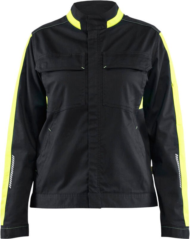 Arbeitsjacke Industrie Stretch Damen 4443 - Schwarz/Gelb S