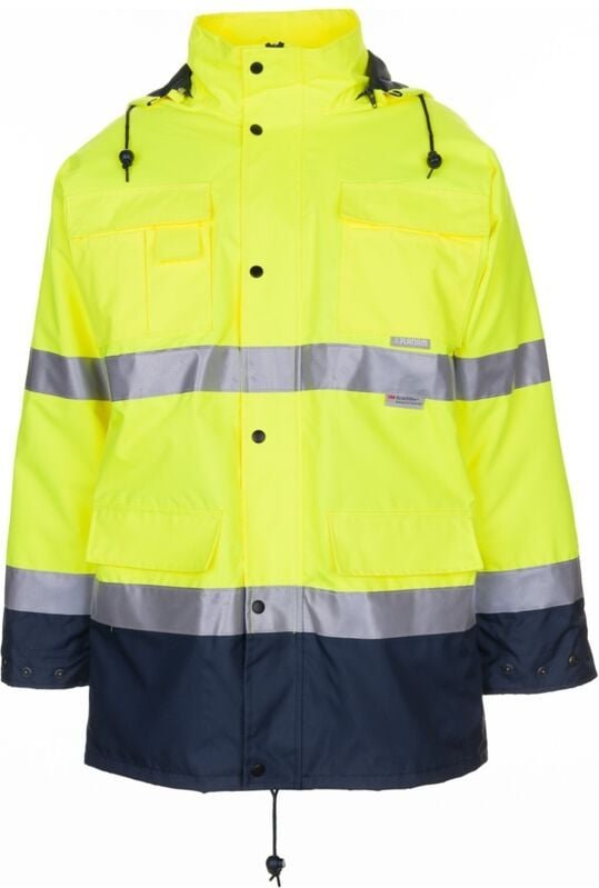Thumbnail - Planam - Warnschutz Parka 2057 Atmungsaktiv Gelb/Marine Gr. 2XL