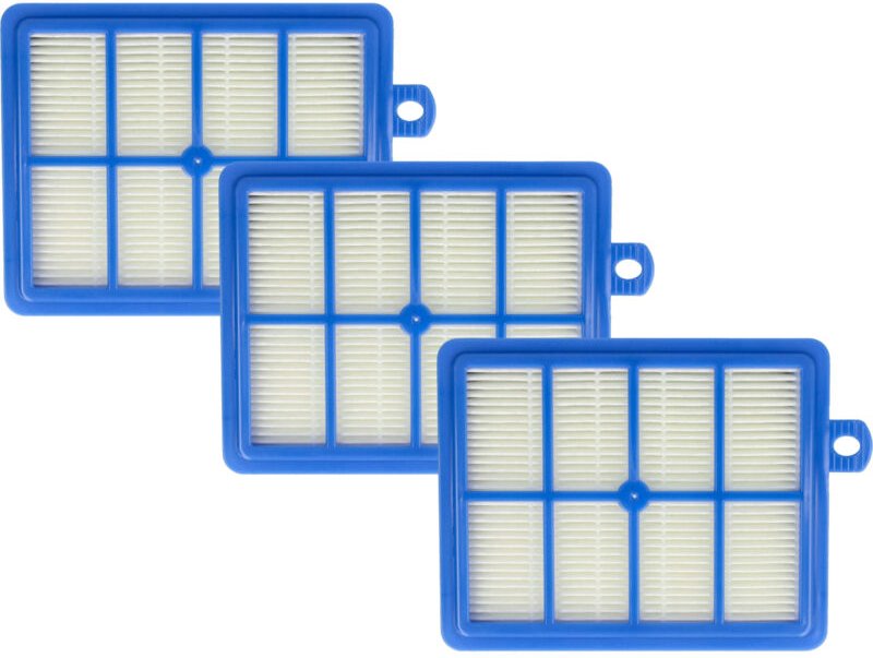 Thumbnail - 3x Staubsaugerfilter kompatibel mit aeg UltraSilencer aus 4043, 4044, 4045 Staubsauger - Abluftfilter Blau Weiß - Vhbw
