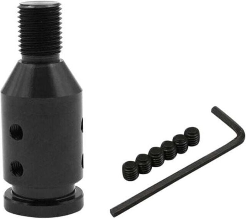 Universal-Schaltknaufadapter aus Aluminium M12 x 1,25 (schwarz) für gewindelose Schalthebel