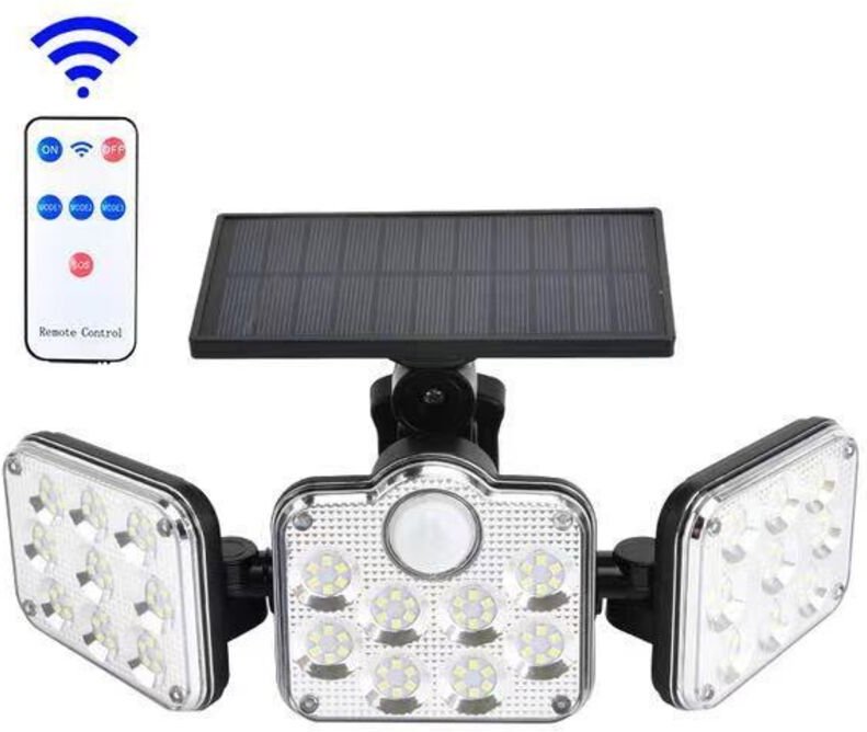 138LED Drei-Kopf Solar Licht PIR Motion Sensor Wasserdicht Einstellbare Winkel Solar Licht Garten Outdoor Wand Lampe-RAP...
